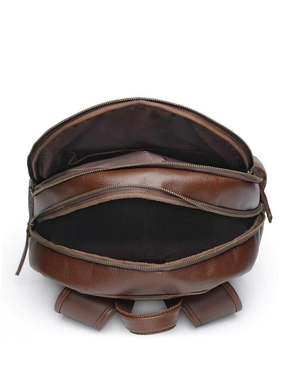 Teakwood Unisex Genuine Leather Brown Solid Backpack||Unisex Laptop Bag/Backpack
