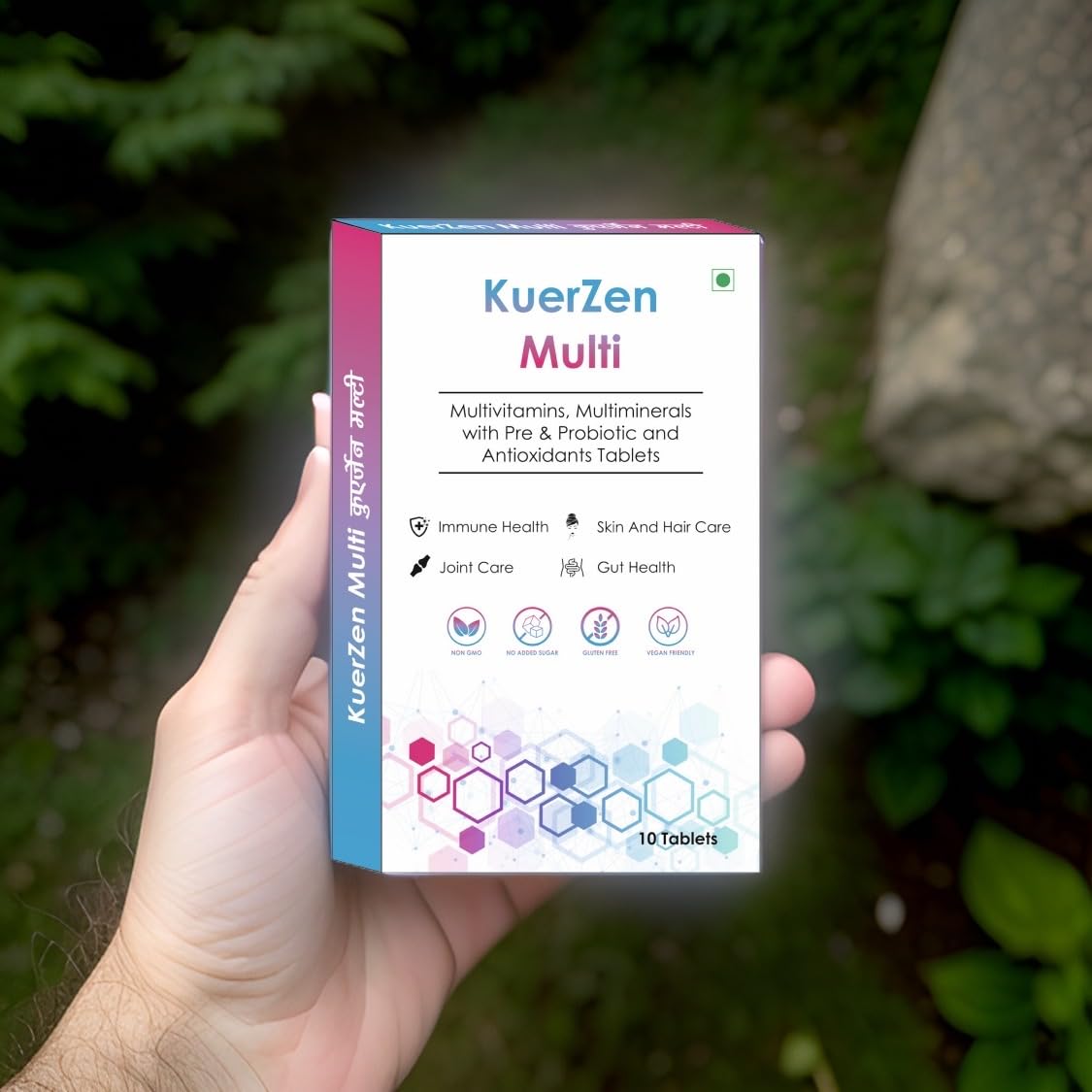 Kuerzen Multi Complete Multivitamin Tablets | Vitamins + Minerals + Pre & Probiotics + Antioxidant & Herb Blend + Joint & Skin-Hair Care | Daily Immunity, Gut Health & Cell Protection | Vegan, No Added Sugar | 10 Tablets