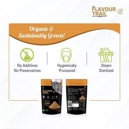 The Flavour Trail - Organic Cumin Powder/Jeera Powder/Jeera Masala, 100 gm| Organically Farmed | Hygienically Processed | Pesticide-Free
