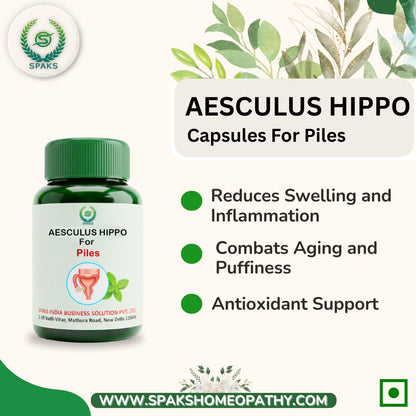 SPAKS Aesculus Hippo Herbal Supplement for Piles, Natural