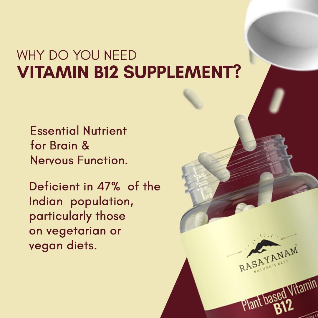 Rasayanam Plant Based Vitamin B12 supplement for Men & Women (120 Capsu- image 7