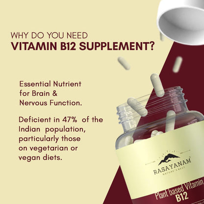 Rasayanam Plant Based Vitamin B12 supplement for Men & Women (120 Capsu- image 7