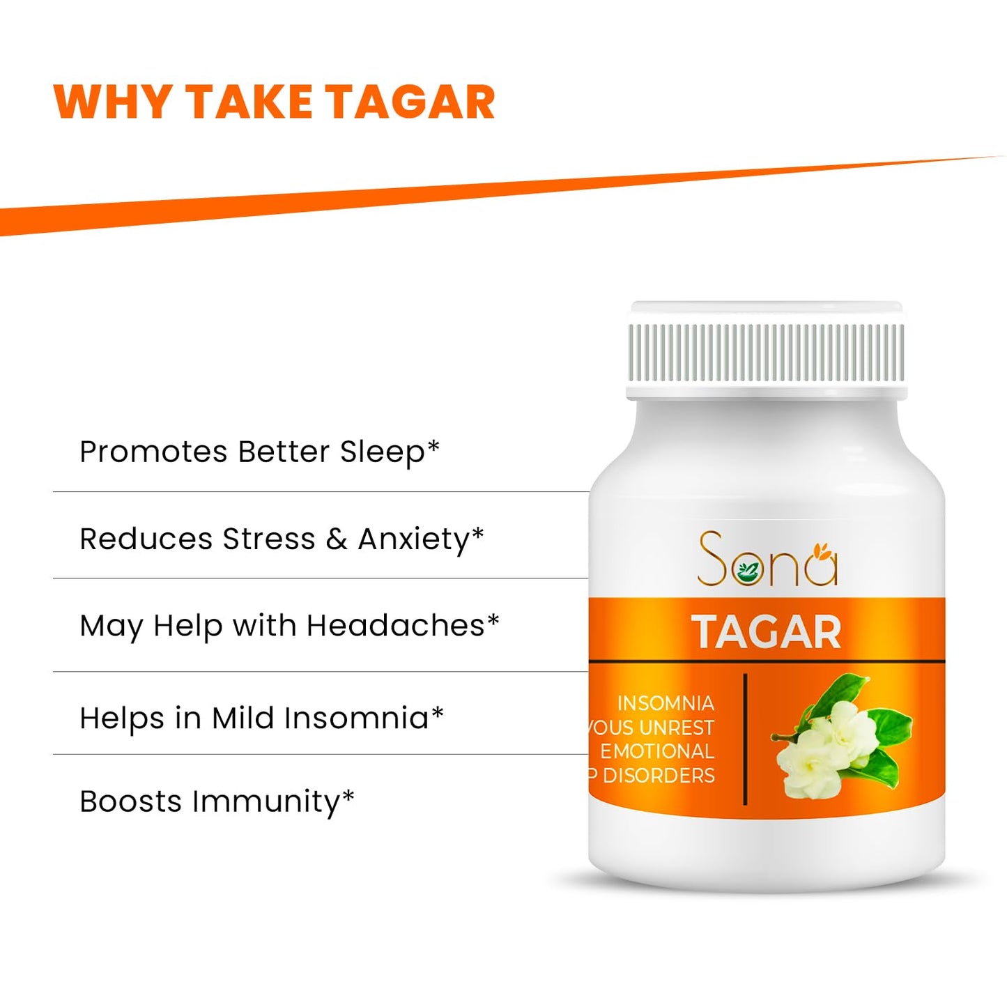 Sona Healthcare Ayurvedic Tagar Capsule for Quality Sleep (60 Cap)