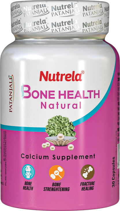 NUTRELA Bone Health Natural Calcium Supplement for Men & Women | Supports Bone Density, Joint Health, and Muscle Strength - 30 Capsules