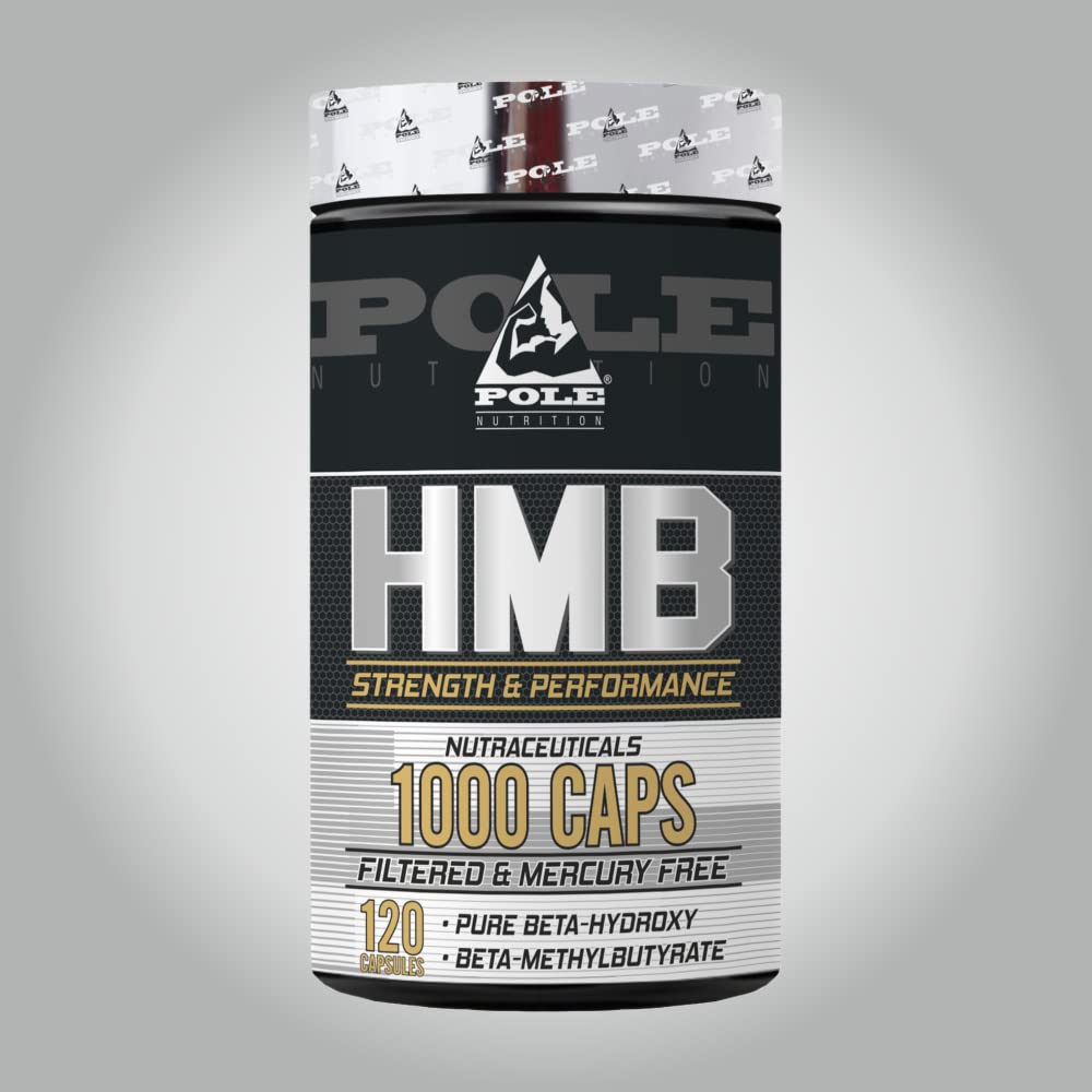Pole Nutrition HMB Strength And Performance - Pure Beta-Hydroxy for Heart Health Support | 120 Capsules, Essential for Strength and Performance