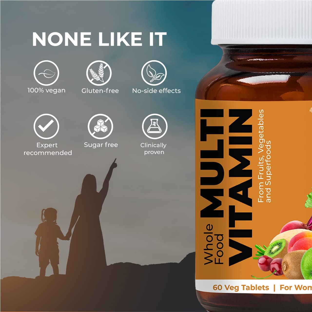 ZEROHARM Whole Food Multivitamin | Women Multivitamin & Multimineral | Vitamin A, C, D, Folic acid, Biotin | Iron, Magnesium, Zinc, Potassium | Skin, energy & immunity, mood & bones