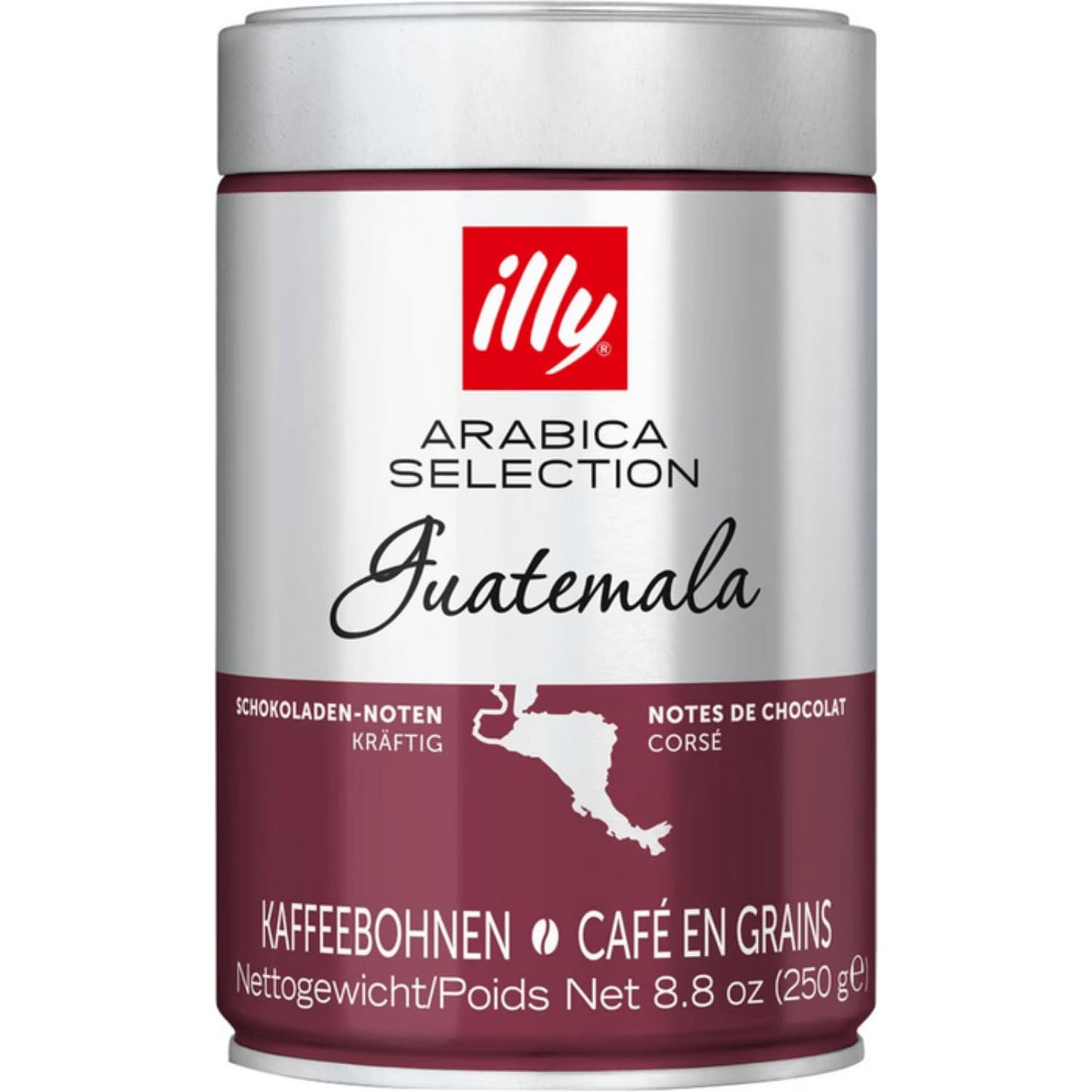 Illy Arabica Selection Guatemala Whole Bean Coffee 250g Tin, Premium 100% Arabica Beans with Chocolate Notes, Medium to Bold Roast Gourmet, Authentic Italian Coffee Beans for Espresso & Machines, By COUGAR – (Imported-UK)