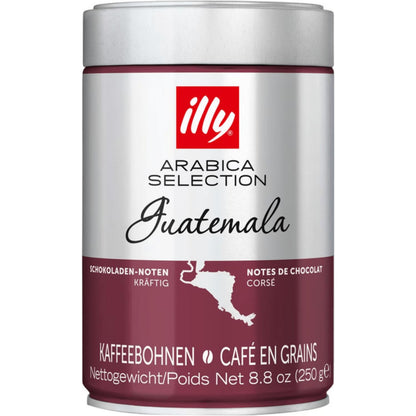 Illy Arabica Selection Guatemala Whole Bean Coffee 250g Tin, Premium 100% Arabica Beans with Chocolate Notes, Medium to Bold Roast Gourmet, Authentic Italian Coffee Beans for Espresso & Machines, By COUGAR – (Imported-UK)