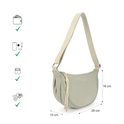 Fastrack Curve Sling | Women’s Nylon Sling Bag | Adjustable Webbing Strap, Spacious Main Compartment & Quick-Access Pockets