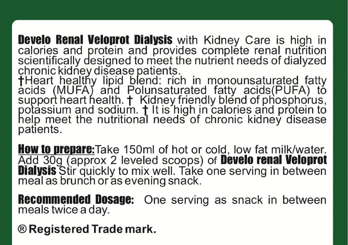 Develo Kidney Health(Post Dialysis) Protein for Better Renal Health & Function - 500 g Kesar Badam