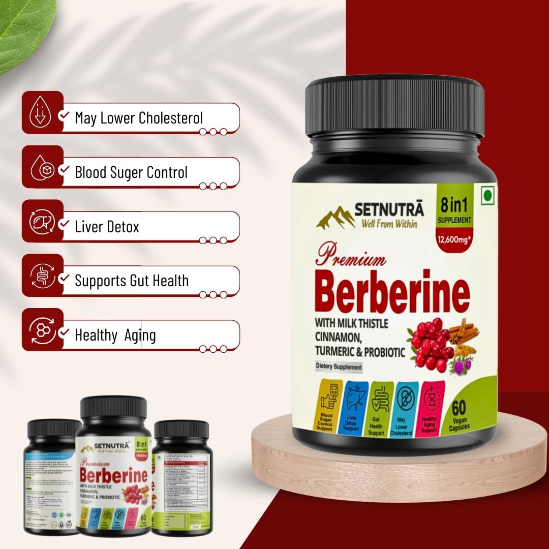 SETNUTRA | Berberine with Milk Thistle Cinnamon, Turmeric & Probiotic |- image 6