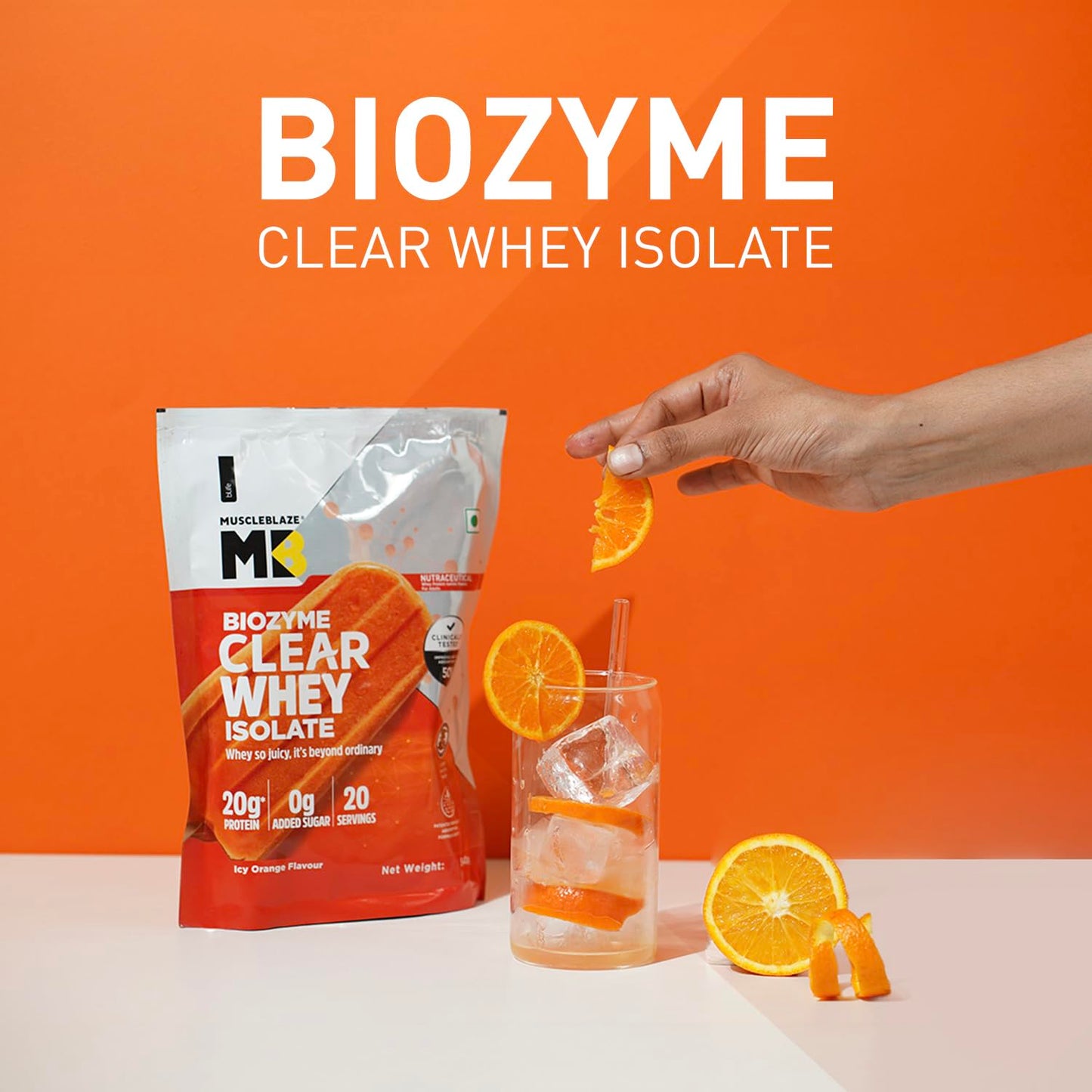 MuscleBlaze Biozyme Clear Whey Protein Isolate | 20g Protein, 92 Calori- image 3