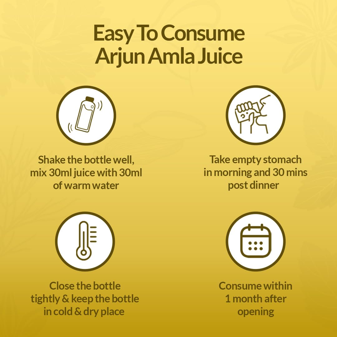 KRISHNA'S HERBAL & AYURVEDA Arjun Amla Juice - 500 Ml (Pack Of 2) | Helps In Acidity | Manages Cardiac Health | Regulates Blood Pressure