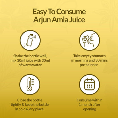 KRISHNA'S HERBAL & AYURVEDA Arjun Amla Juice - 500 Ml (Pack Of 2) | Helps In Acidity | Manages Cardiac Health | Regulates Blood Pressure
