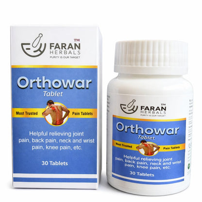 Faran Herbals Orthowar Tablet | Ayurvedic Joint & Back Support | With Ashwagandha, Guggul & Shilajit | Supports Mobility & Flexibility | 30 Tablets