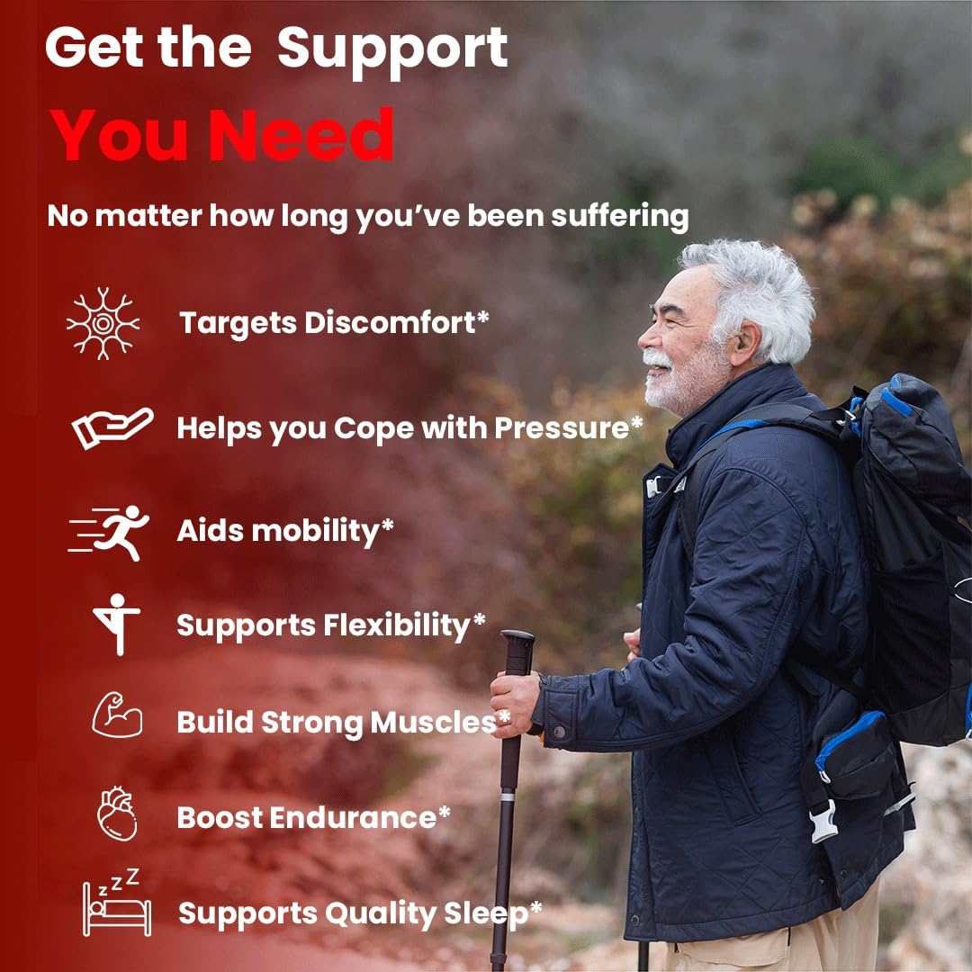 Nutrisage Nerve Support Formula- Neuropathy Support Supplement, with 600 mg Alpha Lipoic Acid, Pine Bark, L-Carnitine, Magnesium & Potent Herbs, Non-GMO Nerve Support, 60 tab-1mth course (1)