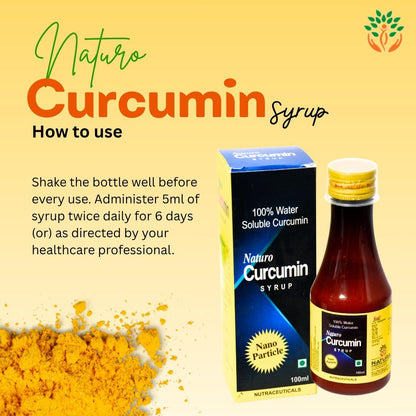Naturo Curcumin Syrup – High Absorption Turmeric Liquid | Alcohol-Free | Mediwin Quality