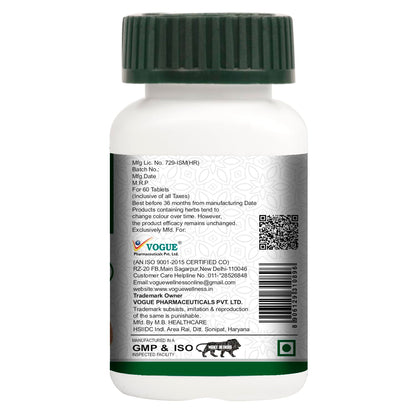 Vogue Wellness Fenugreek Tablets (Methi) | Natural Herbal Supplement for Digestive Health & Wellness | Supports Healthy Blood Sugar Levels & Hormonal Balance | 60 Tablets