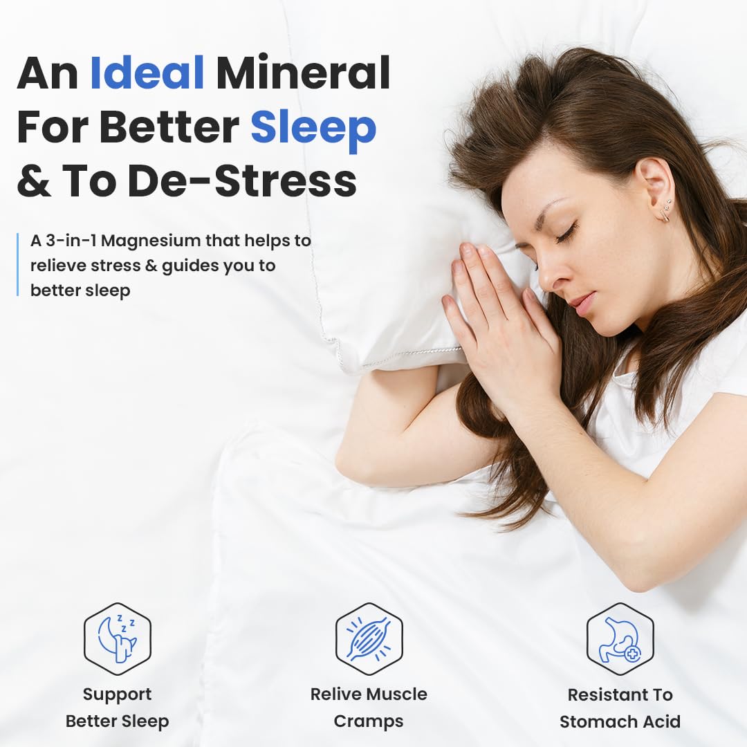 NATURYZ Triple 3-in-1 Magnesium Complex 1736mg (Glycinate, Aspartate & Oxide) with Zinc for Maximum Absorption | Supports Stress Relief, Sleep, Muscle Recovery, Nerves, Joints & Cognition - 60 Tablets