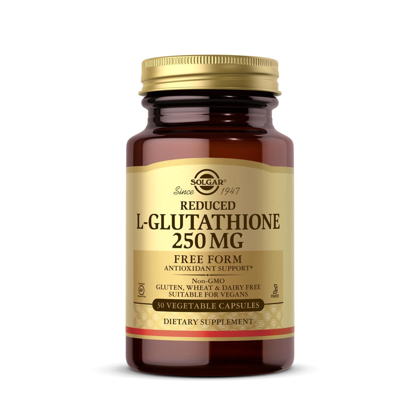 Solgar Reduced L-Glutathione Vegetable Capsules, 250 mg, 30 Count