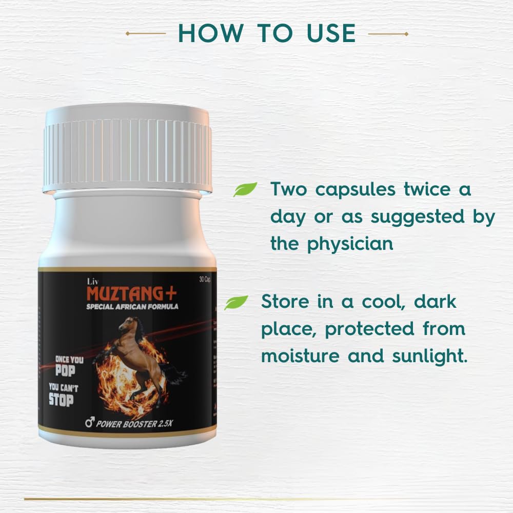 Livmuztang Plus Stamina Power Booster and Muscle Growth Ayurvedic Capsules 30 Count