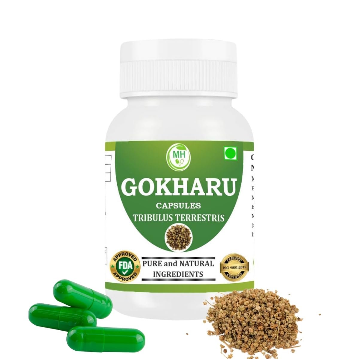 MORSAN HEALTHCARE | Gokharu Capsules | Tribulus terrestris 500mg – 60 Count | 1 Pack | Vegetarian | Plant-Based | Herbal Supplement | No Artificial Additives | Gluten Free | Organic | natural |