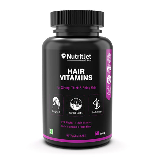 NutritJet Hair Vitamins With DHT Blocker, Biotin, Vitamin E, B3, Calcium & Zinc
