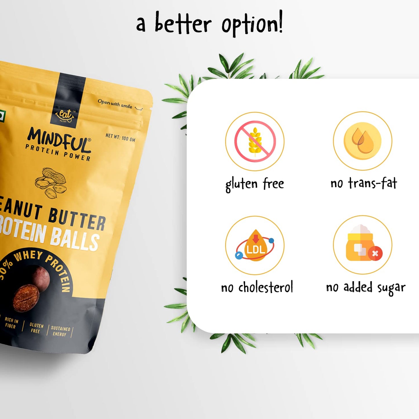 Eat Anytime Mindful Healthy Peanut Butter Protein Balls | 30% Whey Prot- image 4
