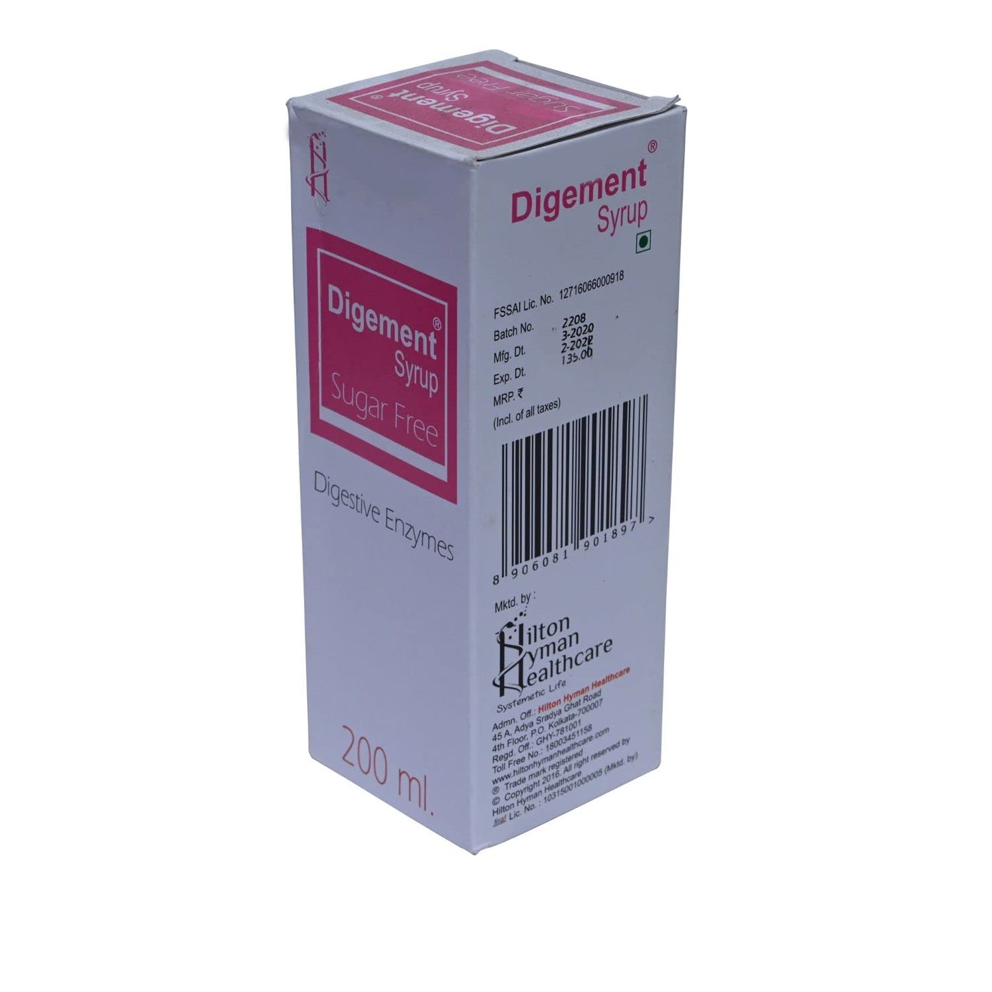 Digement Syrup (Sugar Free) Digestive Enzyme, 200ml