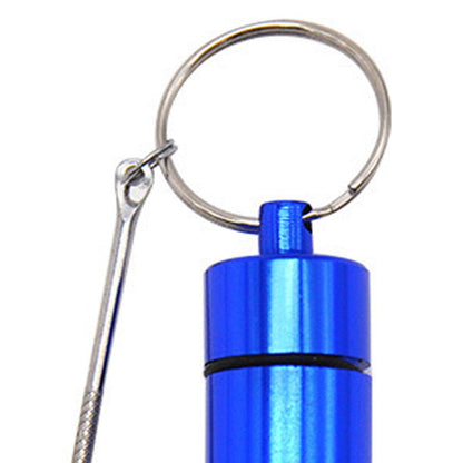 JAZZY PEARLS® Pocket Keychain Pill Box Mini for Supplements Medications Bluepill Boxes Pill Cases Health Care Health