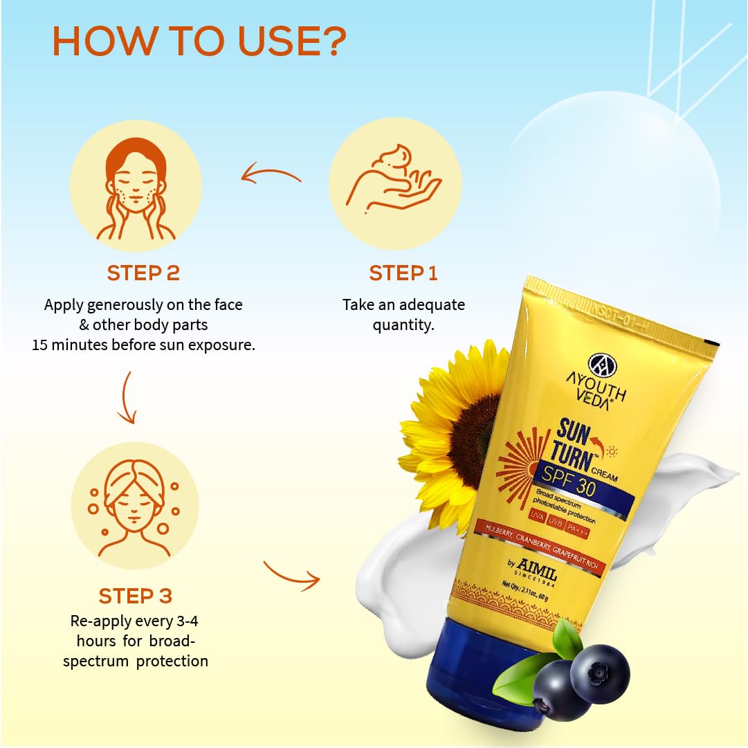 Ayouthveda Sun Turn Face Cream With SPF 30 PA+ For UVA/B Sun Protection- image 3