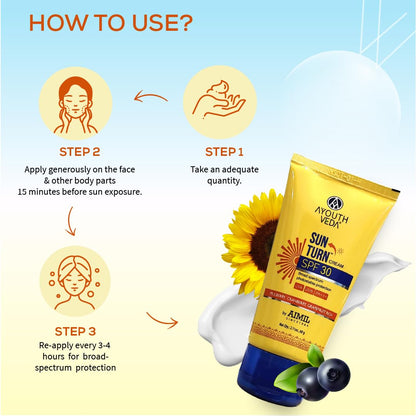 Ayouthveda Sun Turn Face Cream With SPF 30 PA+ For UVA/B Sun Protection- image 3
