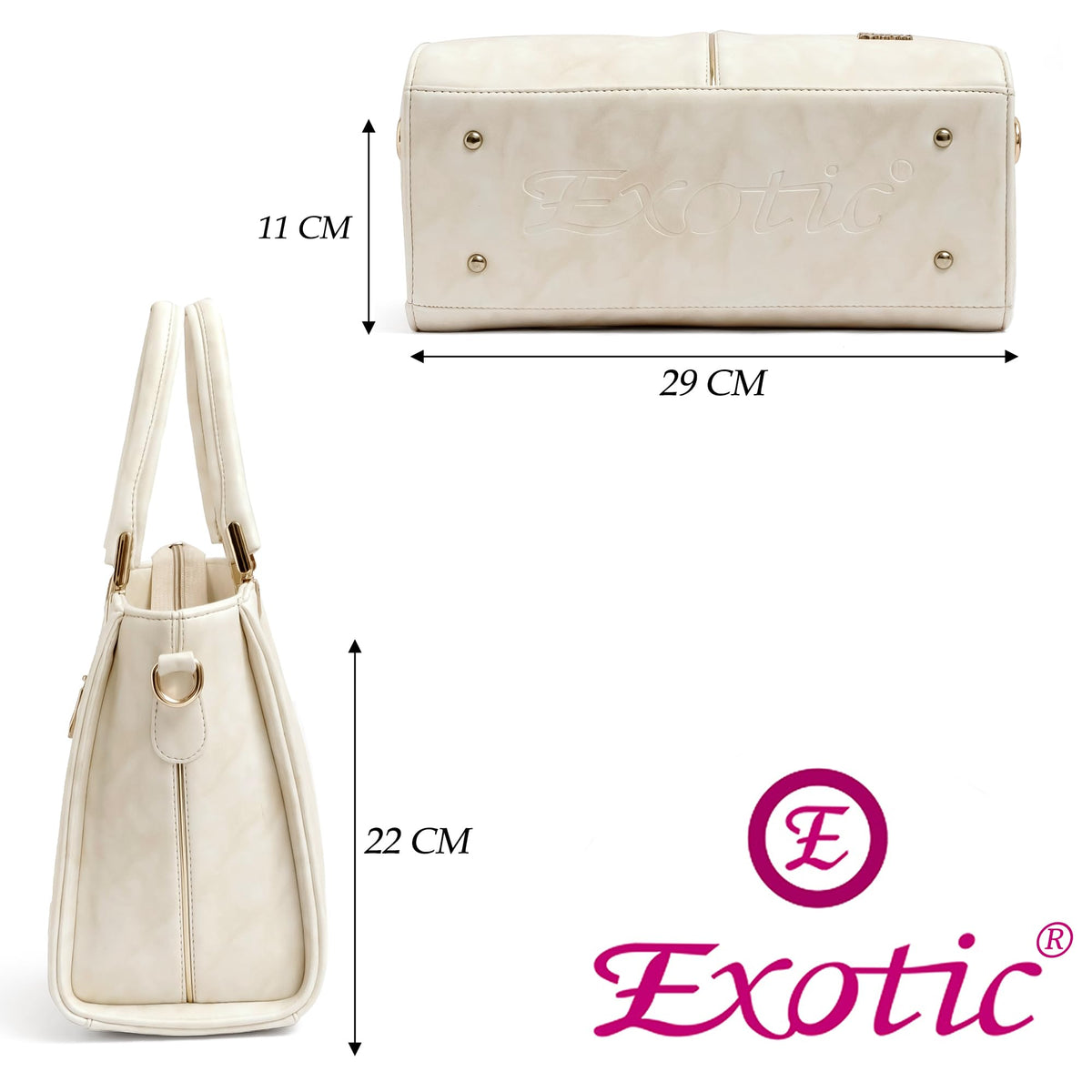 EXOTIC Solid Color Hand and Sling Bag | Fasnable Bag | Shoulder Bag | Crossbody and sling Bag (White)