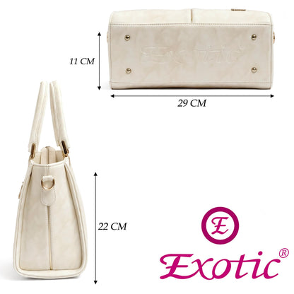 EXOTIC Solid Color Hand and Sling Bag | Fasnable Bag | Shoulder Bag | Crossbody and sling Bag (White)