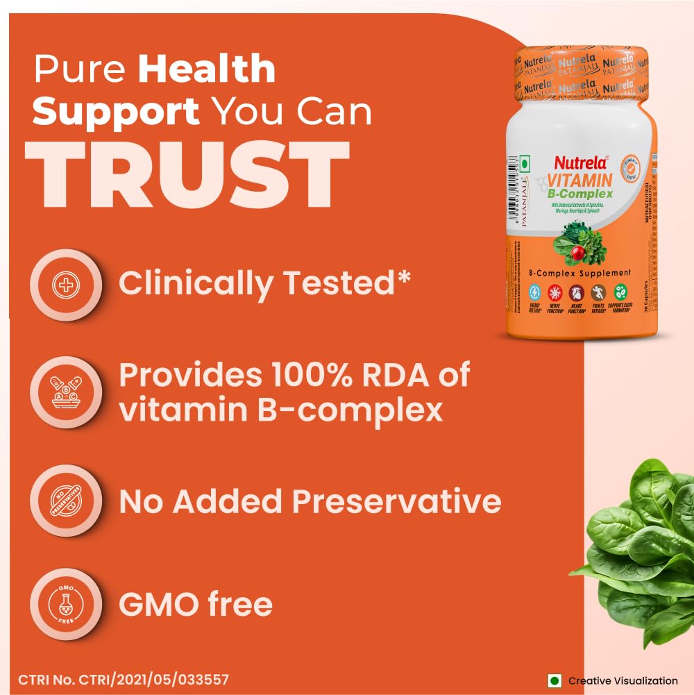 Nutrela Daily Energy Biofermented B Complex for Men & Women - 30 Veg Ca- image 4