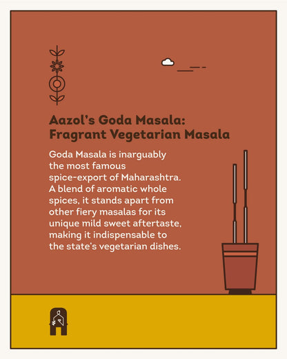 Aazol Goda Masala: Fragrant Vegetarian Masala - 100g | Authentic Masala Powder | NO Adulteration | Hand Pounded | Aromatic & Mildly Sweet