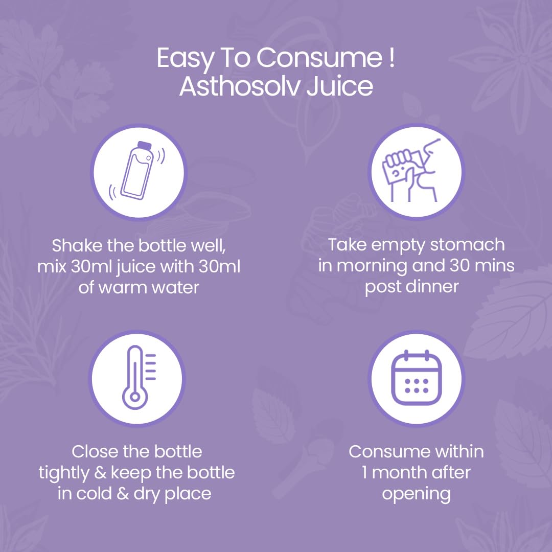 Krishna's Asthosolv Juice - Goodness of Tulsi and 16 other Herbs - Help Maintain Respiratory Health - 1000 ml