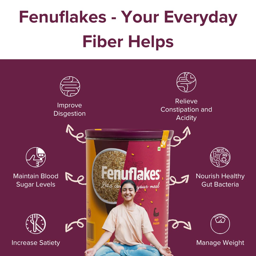 Fenuflakes 300g Fiber supplement | Bloating,acidity,&constipation relie- image 9