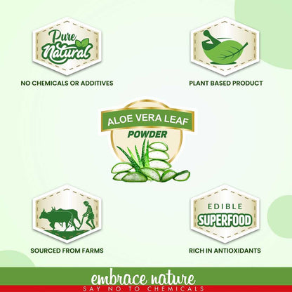 Nature Sure Aloe Vera Leaf Powder 200g with Rose Water 50ml - 1 Pack