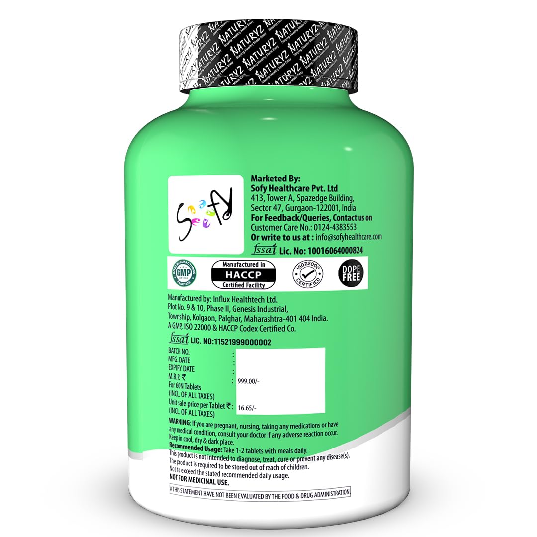 NATURYZ Triple Strength Probiotic 50 Billion CFU with Highest Pre-Probiotic 600 Mg | Chicory Root | 22 Nutrients for Gut Health | 24/7 Digestion | Supports in Occasional Constipation, Diarrhea, Gas & Bloating for Women & Men | No Refrigeration required -
