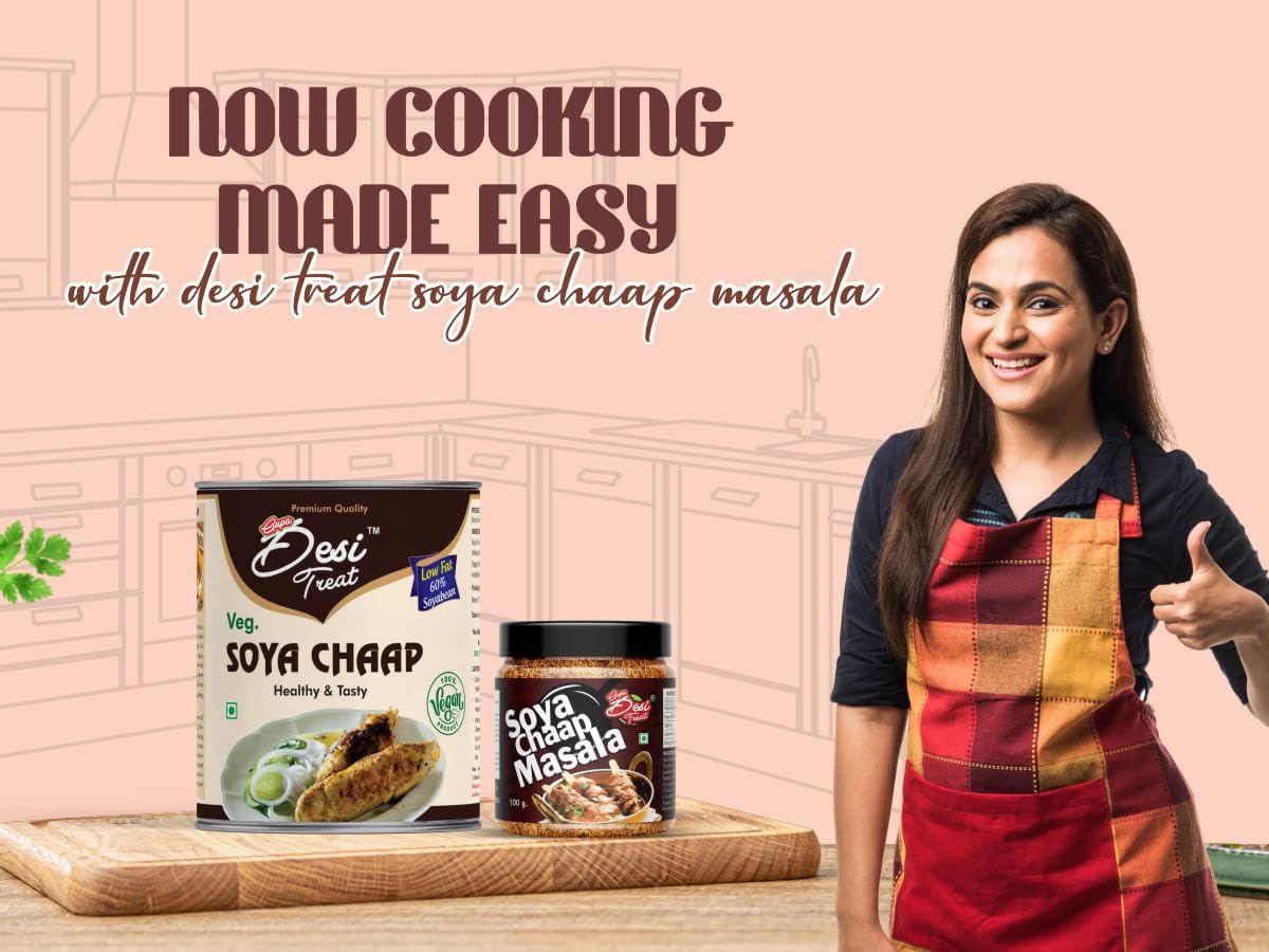 Desi Treat Soya Chaap Masala | Authentic Indian Spice Blend for Rich & Flavorful Curries for Soya Chaap Gravy, Tikka, Roll & Street-Style Dishes | 100g Pack