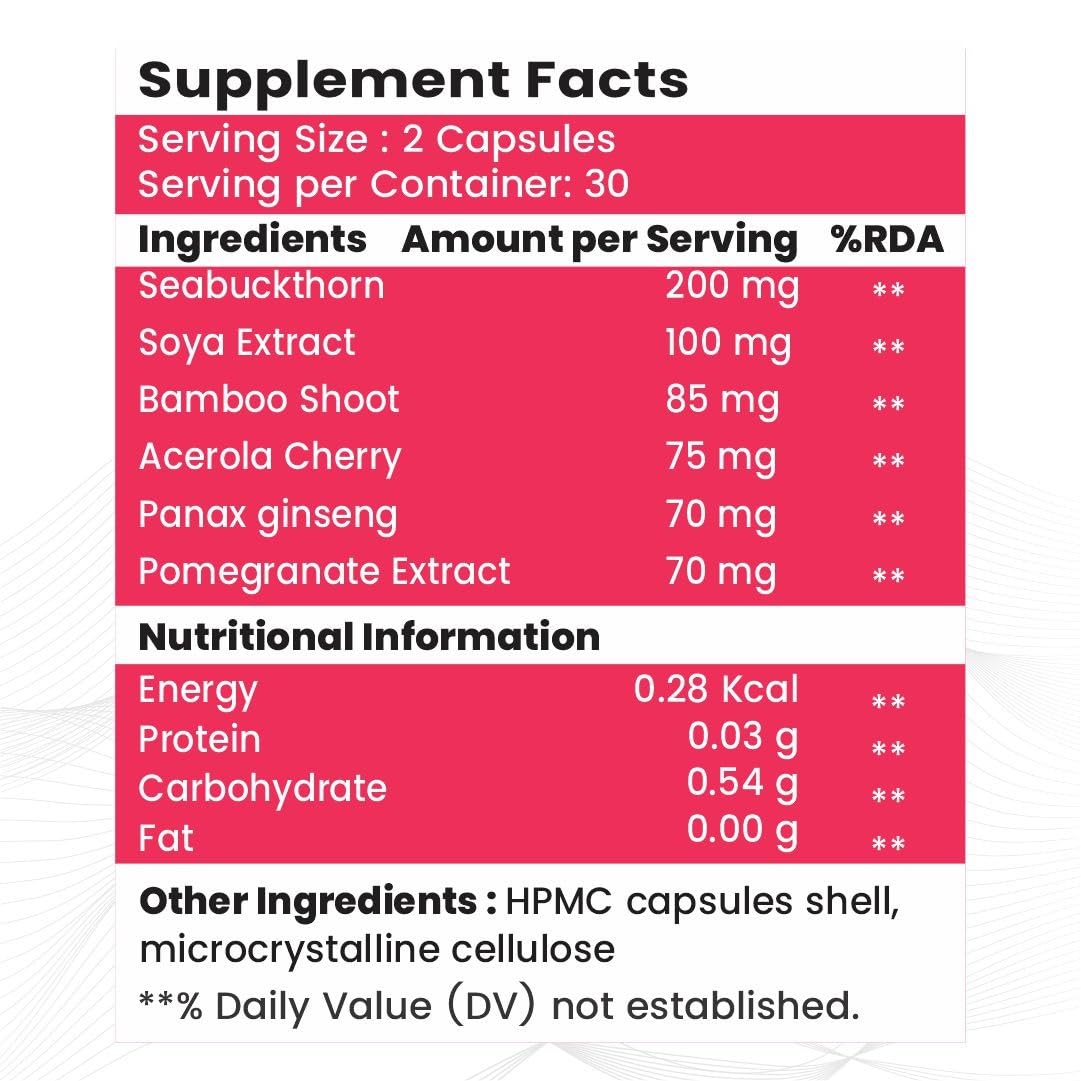 Raskam Plant Based Collagen- Anti-Aging Supplements For Women,Natural,Youthful Glow,Wrinkle-Free Skin,Promotes Skin Regeneration,Improves Skin Elasticity,Silica&Hyaluronic Acid-60 Capsules