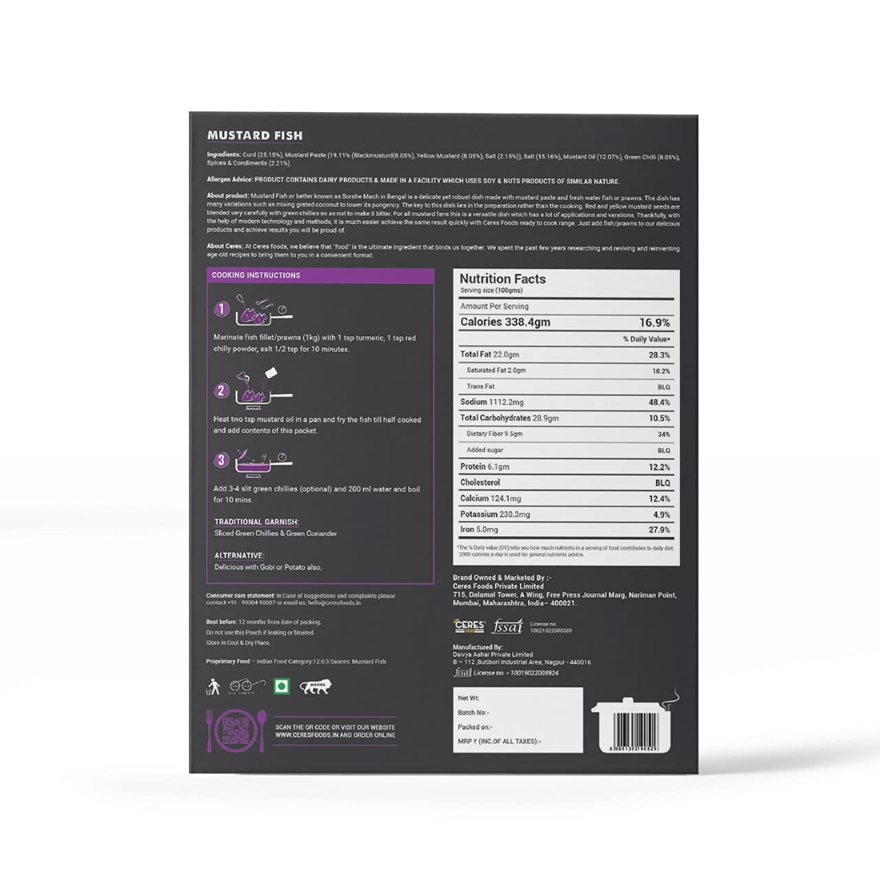 Ceres Foods Bengali Mustard Fish Instant Liquid Masala |Shipped Fresh |Fish cooking paste|Curry Paste| Curry Mix | Ceres Foods Mustard Fish Ready to Cook Gravy |Mustard Ready to Cook Gravy |Masala|Meat Masala|Mustard | Mustard Paste | Bengali