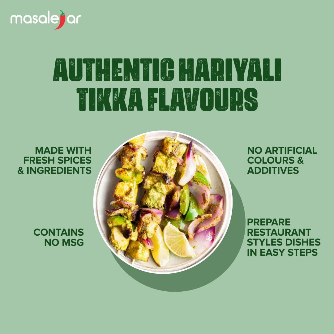 Masalejar Hariyali Tikka Marinade | Ready to Cook Spice Mix | Just Mix & Cook | Hariyali Tikka Masala | Chicken Masala | Paneer Masala (Pack of 1 X 100 Gram)