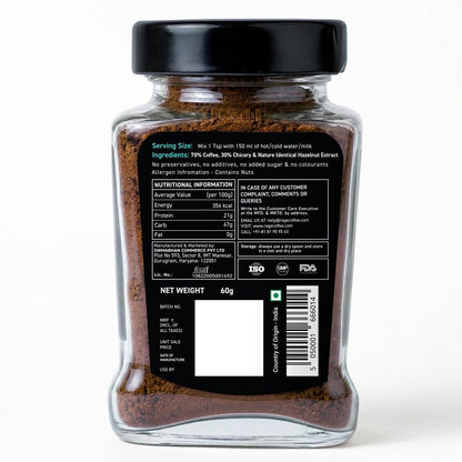 Rage Coffee Silk Blend Instant Coffee Powder | Creamy Hazelnut Silk Blend Flavoured Coffee 60 GMs | Premium, Bold & Smooth