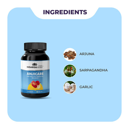 Nisarga herbs Anjicare Arjuna Tablets 250 mg For Blood Pressure Support- image 8