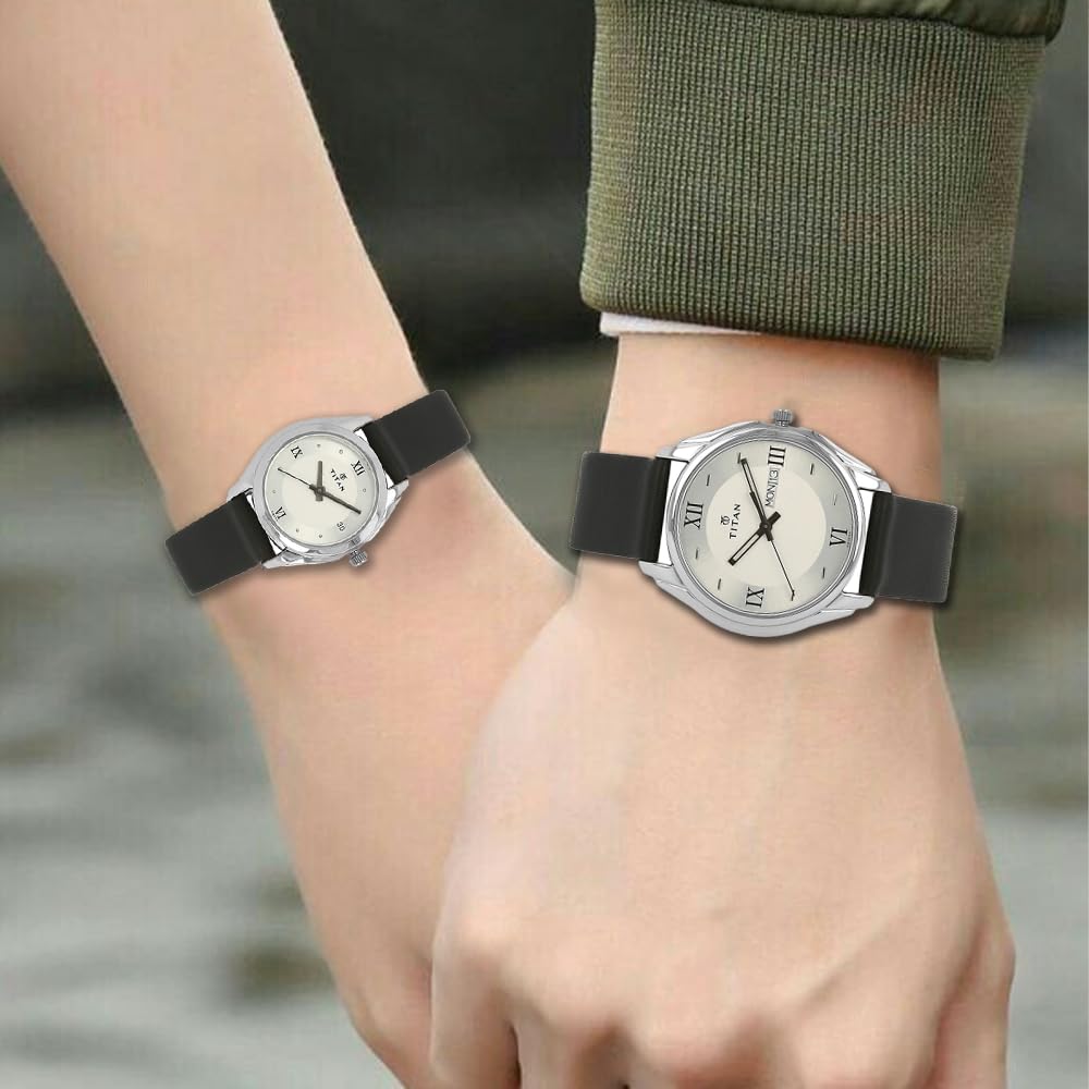 Titan Bandhan Analog Silver Dial Couple's Watch -NM15782489SL03 / NL15782489SL03/NP15782489SL03