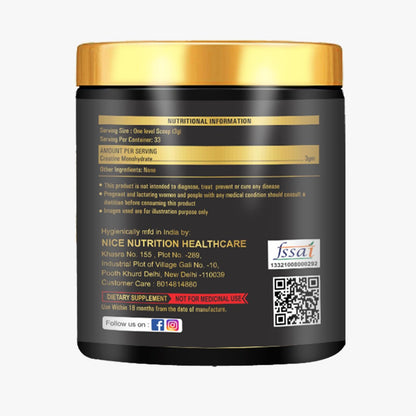 Muscle Elite Fitness Creatine Monohydrate, Strength, Reduce Fatigue, 100% Pure Creatine, Lean Muscle Building [33 Servings, Unflavoured]