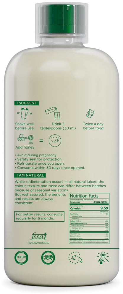 Vitro Aloe Vera Juice 1L | Supports Skin Glow, Digestion & Weight Management | Traditional Recipe for Constipation & Immunity | No Added Sugar