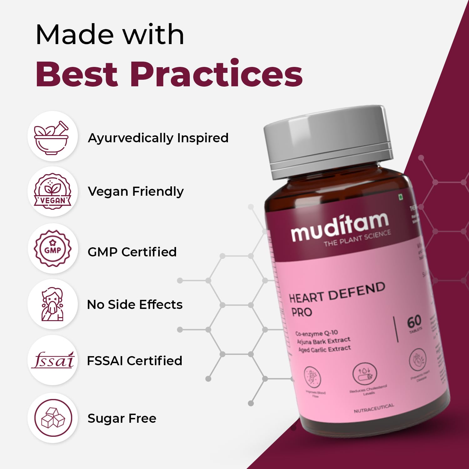 Muditam Ayurveda Heart Defend Pro – Heart Health & Cholesterol Support- image 5